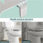 Samodra Pulvérisateur Bidet non électrique avec double buses rétractables autonettoyantes - Nettoyage avant et arrière - Bouton