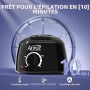 ANRUZ Chauffe Cire Epilation, Kit Epilation Cire Inclure 400g Perles de Cire et 20 Spatules, Silicone Bol， Chauffe Cire Kit pour