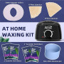 ANRUZ Chauffe Cire Epilation, Kit Epilation Cire Inclure 400g Perles de Cire et 20 Spatules, Silicone Bol， Chauffe Cire Kit pour