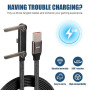 XAVURO Câble Chargeur USB-A vers Type-C 65W avec Support Invisible, Cordon de Charge Rapide Plat et Tressé 1.5M, Accessoire Télé