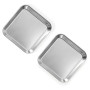 Yitexin Lot de 2 assiettes plates en acier inoxydable épais pour nourriture, plateaux carrés pour apéritif, biscuits, steak, des