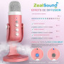 zealsound Micro USB, k66 Pink Microphone à condensateur Cardioïde pour PC Smartphone Ordinateur, avec Bouton muet/Gain, pour Enr