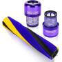 Barre de brosse fine et souple compatible avec Dyson V15 Detect Aspirateur avec 2 Pack V15 HEPA Post Filters, Brosse de Sol Soup