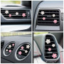 URAQT Clip d'Aération de Marguerit, 8pcs Décoration de Grille d'Aération Intérieure de Voiture, Clip de Désodorisant de Voiture,