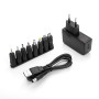 Aukru 8 en 1 Chargeur USB 5V2A Universel Adaptateur Secteur avec 8 Embouts Connecteur à d'écoupage pour différents appareils -No