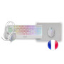Mars Gaming MCP124PRO, Français, Combo Gaming 4en1, Clavier RGB H-Mech avec Repose-Poignets, Souris RGB 3200DPI et Switches HUAN
