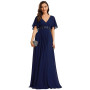 Ever-Pretty Robe de T Moin de Mariage Longue Appliqu Col V Manches Courtes Chic EE01960