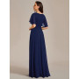Ever-Pretty Robe de T Moin de Mariage Longue Appliqu Col V Manches Courtes Chic EE01960