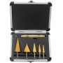 6PCS Foret Étagé Métal, Fraise Metal, 5 HSS Foret Conique + 1 Poinçon Central Automatique, pour Métal/Bois/Plastique