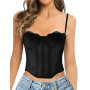 GainKee Corset en dentelle pour femme - Bustier en dentelle avec bretelles - Corset pour sortir, fête