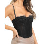GainKee Corset en dentelle pour femme - Bustier en dentelle avec bretelles - Corset pour sortir, fête