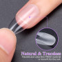 Becellen 500 Pièces Faux Ongles Amande, Transparent Couverture Complète Capsules Americaine Ongles avec Colle pour Femme Filles