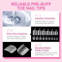 UNA GELLA Capsule Américaine Ongle Pieds Carrés, 504 Pièces 15 Tailles, Gel Doux Full Cover pour Orteils, Autocollants Acrylique