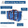 VARRANI Lot de 5 Sacs de Rangement et Déménagement XXL 94L (4+1), Bleu, avec Poignées Renforcées et Fermeture Zippée, Grande Cap