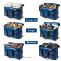 VARRANI Lot de 5 Sacs de Rangement et Déménagement XXL 94L (4+1), Bleu, avec Poignées Renforcées et Fermeture Zippée, Grande Cap