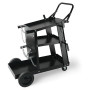 VEVOR Chariot de Soudage à 3 Niveaux Chariot Poste à Souder Capacité Charge 181,4 kg​​ Roues 360° Chaînes Sécurité Stockage Rése