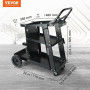VEVOR Chariot de Soudage à 3 Niveaux Chariot Poste à Souder Capacité Charge 181,4 kg​​ Roues 360° Chaînes Sécurité Stockage Rése
