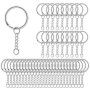 AiQInu 100 Pièces 25mm Anneaux Porte Clé avec Chaîne, Porte Clé avec Split Porte Clef, Porte Clef pour Bricolage, Loisirs - Arge