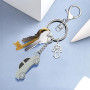 AiQInu 100 Pièces 25mm Anneaux Porte Clé avec Chaîne, Porte Clé avec Split Porte Clef, Porte Clef pour Bricolage, Loisirs - Arge