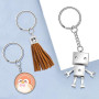 AiQInu 100 Pièces 25mm Anneaux Porte Clé avec Chaîne, Porte Clé avec Split Porte Clef, Porte Clef pour Bricolage, Loisirs - Arge