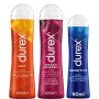Durex - Lot De 3 Gels Lubrifiants Intimes - Hot Chauffant 100ml - Crazy Cherry Comestible 100ml - Sensitive Confort 50ml