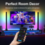 AURORIONCG 2 Barres Lumineuses LED RGBIC 42 cm avec Éclairage 270°, Lampe Gaming, Rétroéclairage TV et PC, Synchronisation Music