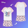 Disney Stitch T-Shirt et Short pour Fille, Pyjama en Coton Doux, Ensemble D'été 2 Pièces Stitch et Angel, Tailles 8 à 14 Ans