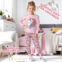 HOTUT Filles Pyjamas, Ensembles de Pyjama Enfants Manches Longues Coton vêtements de Nuit avec des Motifs Exquis pour Enfants 5-