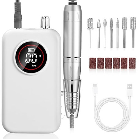 UIHOL Ponceuse pour Ongles Professionnelle, 45000RPM Lime A Ongle Electrique, Ponceuse Ongles Set avec Écran LCD, Ensemble d’acc