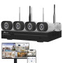 NIVIAN, Kit Caméras de Surveillance WiFi 2K Professionnel avec 4 Caméras IP, NVR 10 Canaux, Images Super HD, Détection Humaine I