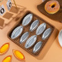 Homeily Lot de 10 mini moules à tarte en forme d'œuf - En alliage d'aluminium - Pour gâteaux, quiches, mousses, desserts, bateau