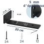 Equerre Etagere Murale,equerre fixation 20cm, Support etagere murale,Equerre Charge Lourde,Support étagère Murale ,Lot de 6