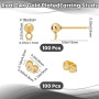 Beebeecraft 100PCS 24K Plaqué Or Boucles d'oreilles Goujons Boucles d'oreilles Boule avec Boucle DIY Bijoux (15x7mm)