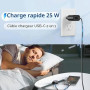 Chargeur 2 en 1 pour Samsung Watch, Chargeur rapide USB-C 25 W compatible avec Galaxy Watch 8 7/Ultra/6/6 Classic/5 Pro/5/4 /4 c