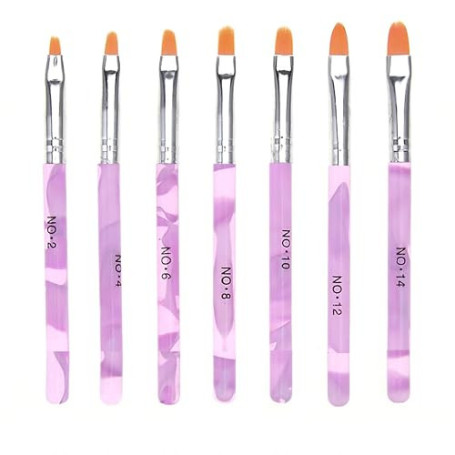 7 Pcs pinceaux pour ongles en acrylique, pinceaux pour gel UV, ongles en acrylique, kit pour ongles en gel