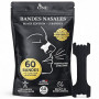 60 Bandelettes Nasales | Ecarteur Nasal | Dispositifs Anti Ronflement Puissant | 3 Bandes de Maintien Renforcé Noir| Patch Nez R