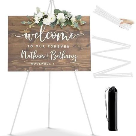 PUWOWYE Chevalet d'artiste réglable - Trépied de table - Affichage de peinture sur toile - Facile à plier - Poster de mariage -