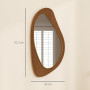 HOMCOM Miroir Mural asymétrique 91,5 x 45 cm, Miroir Suspendu Moderne, Cadre en Bois, pour Chambre, Salon, Dressing, entrée, Eff