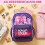 Get Trend Kpop Demon Hunters Huntrix Sac a Dos Enfant Fille, Fermeture Eclair et Rembourré Cartable Enfant avec Porte Clef, Cade
