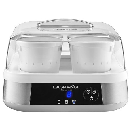 LAGRANGE, Yaourtière-Fromagère ligne, 1,5 L, fabrication française, 9 pots en verre, 4 pots à faisselle, programmable, arrêt aut