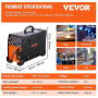 VEVOR Poste à Souder MIG, 250 A, Machine de Soudage Portable Multi-processus MIG MMA LIFT TIG 3 en 1 Soudeur pour Acier au Carbo