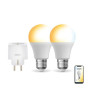 KOZII, Pack de 2 Ampoules LED Connectées A60 E27, CCT, Économie d'Énergie, Compatible avec Alexa et Google Home, Lumière Blanche