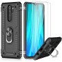 LeYi Coque pour Xiaomi Redmi Note 8 Pro avec Verre trempé écran [Lot de 2], Rotation 360° Aimant Anneau Support Double Défense B