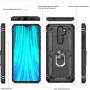 LeYi Coque pour Xiaomi Redmi Note 8 Pro avec Verre trempé écran [Lot de 2], Rotation 360° Aimant Anneau Support Double Défense B