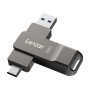 Lexar D40E 256 Go Double clé USB 3.2 Gen 1 Type-C Jump Drive, clé USB-C Flash Drive Matériau métallique Pivotant Conception Clé 