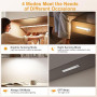 Gritin Lampe de Placard LED, Super Lumineuses Cuisine Reglette Rechargeable 26CM, 3 Couleurs&5 Luminosités, 4 Modes, Détecteur d