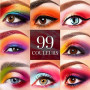 Palette de fard à paupières 99 couleurs, palette de maquillage de fusion de couleurs arc-en-ciel scintillantes mates, fard à pau