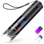 Lampe Torche LED/Torche UV 2 en 1,Laitver Lampe de Poche Rechargeable Ultra Puissante avec 395nm Ultraviolette Noire-6 Modes, Zo