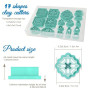 ORIGACH Lot de 17 emporte-pièces en argile polymère avec carreaux portugais Peranakan, cadre de fleurs méditerranéennes et motif