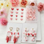 SUNNYCLUE 1 boîte de 12 emporte Pièces en Forme de Cœur pour Boucles d'oreilles 12 Styles pour la Saint Valentin en Argile Polym
